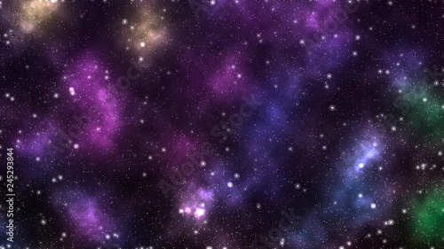 Multicolored space nebula backdrop. Galaxy background. Constellation texture