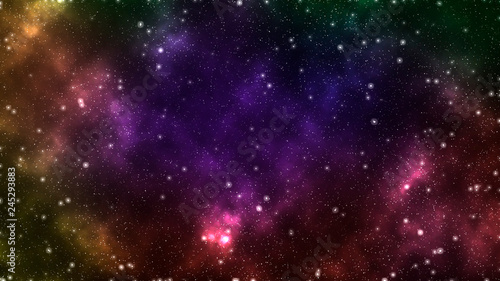 Abstract background with stars and nebula. Colorful constellation