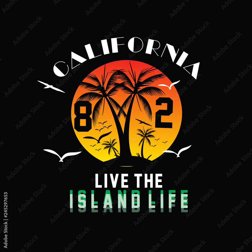 california summer for t shirt print and other use