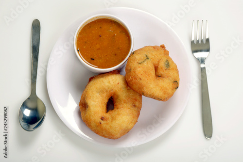 Sambar Vada, an indian regional food