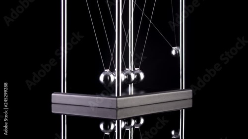 Newton's Cradle in slow motion.