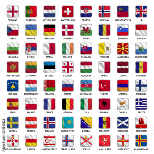 vector flags of european countries set
