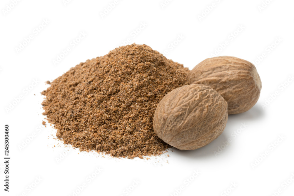 © Picture Partners - Heap of ground nutmeg and whole nutmeg seeds © Picture Partners - Heap of ground nutmeg and whole nutmeg seeds