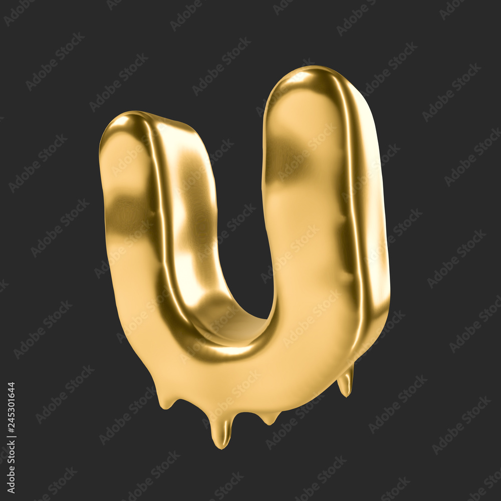 gold liquid alphabet.3D Rendering. gold liquid alphabet.3D Rendering.