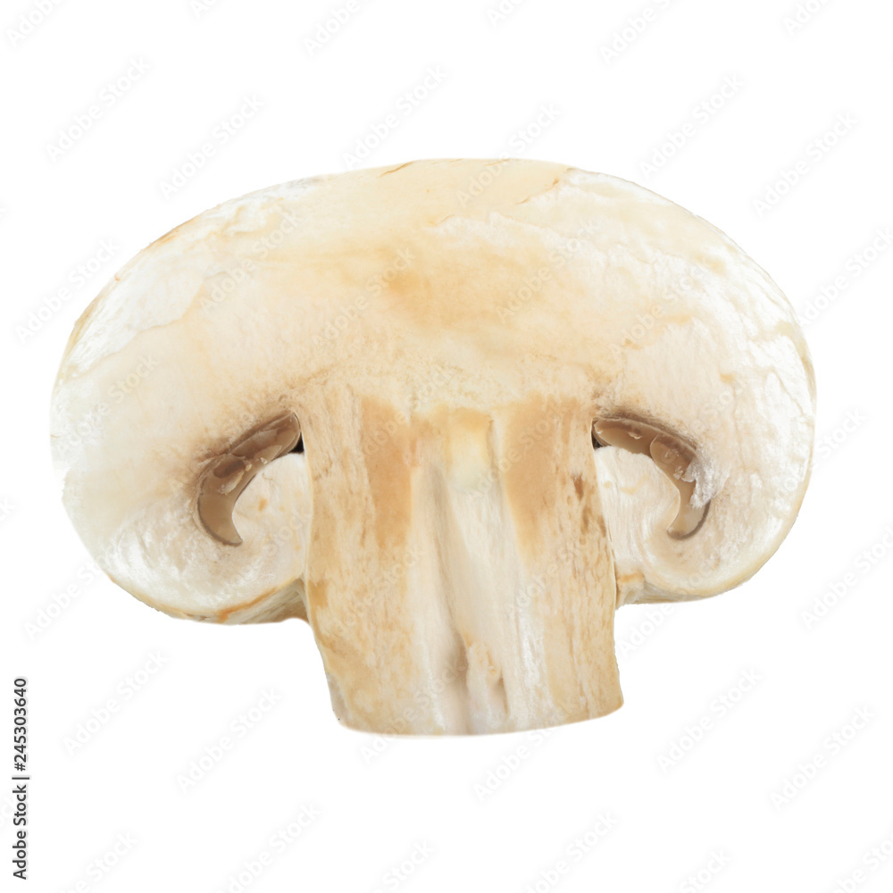 Fototapeta premium half of champignon isolated on white background
