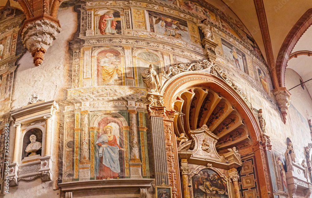 20 OCTOBER 2018, VERONA, ITALY: Interior of the Duomo Verona Cathedral