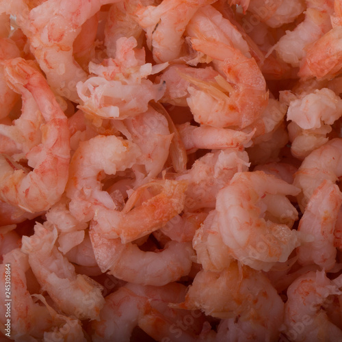 peeled cooked shrims background