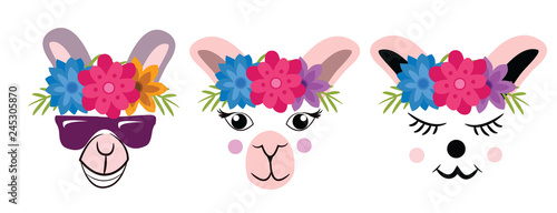 llama face bundle clipart