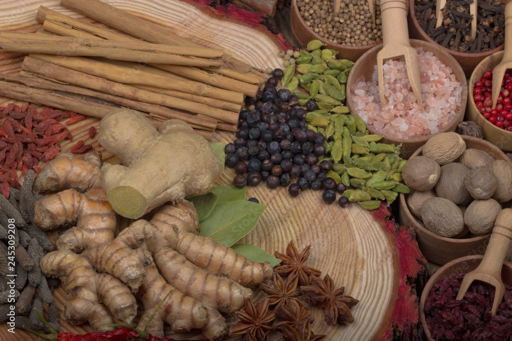 Fototapeta premium different spices background