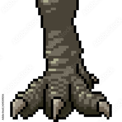 vector pixel art dinosaur leg