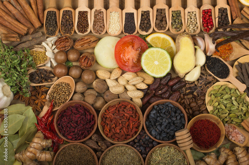 various spices background photo