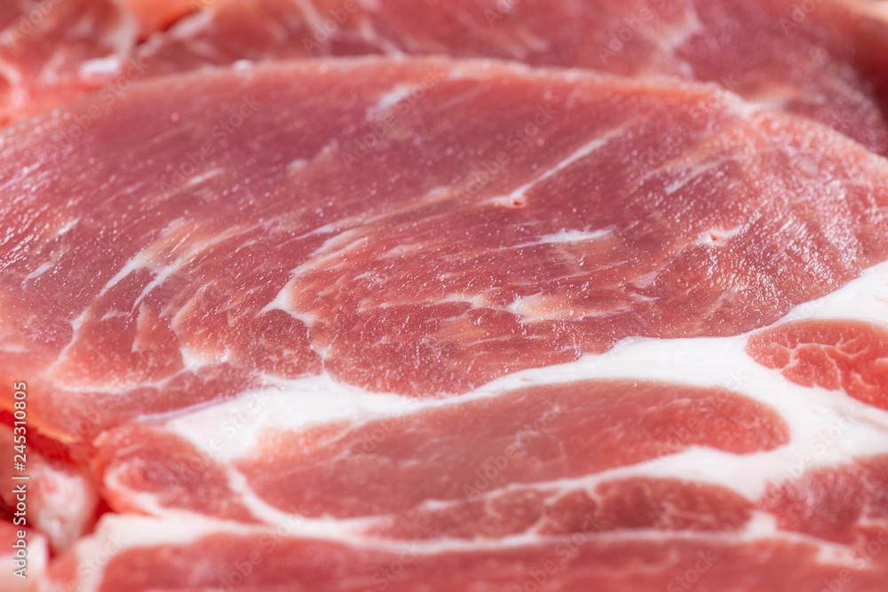 Raw fresh pork neck chop meat Raw fresh pork neck chop meat