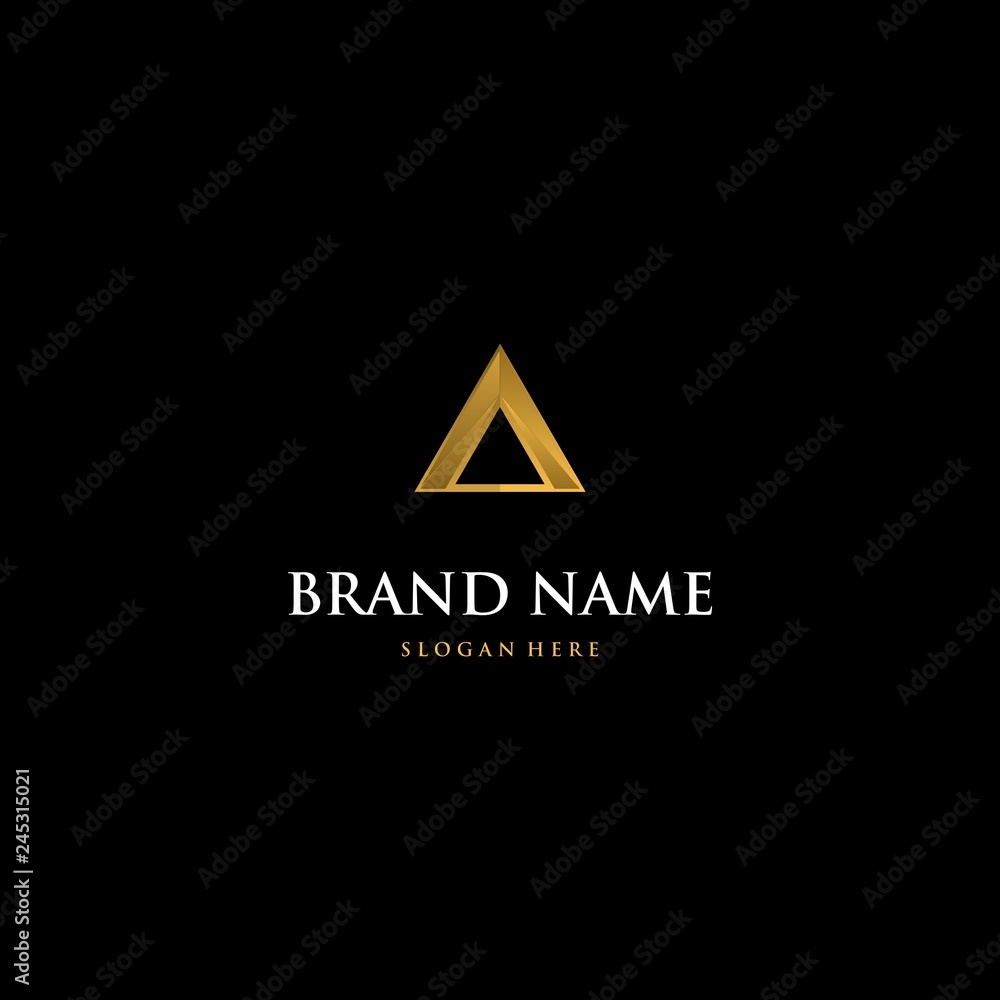 Letter A Golden Luxury Triangle Modern Business Logo Letter A Golden Luxury Triangle Modern Business Logo