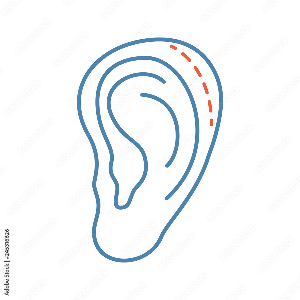 Ear plastic surgery color icon Ear plastic surgery color icon