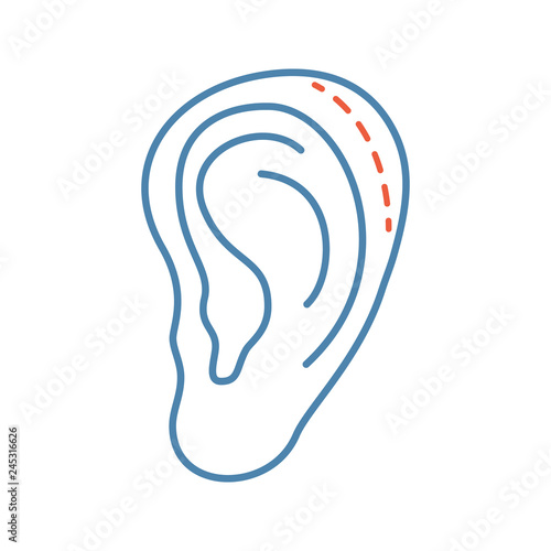 Ear plastic surgery color icon