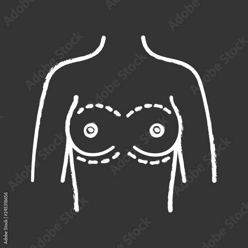 Breast augmentation chalk icon