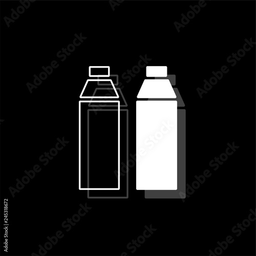 Plastic bottle icon flat