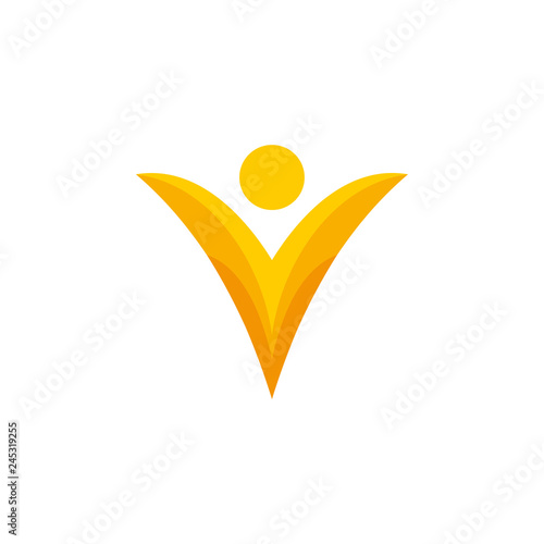 Healthy people outline logo icon design template