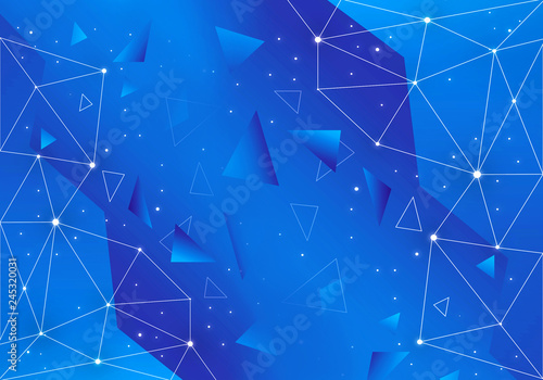 Abstract Artistic Unique Geometric Network On A Blue Background