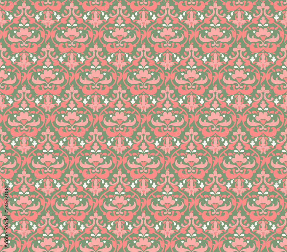Damask ornament seamless pattern