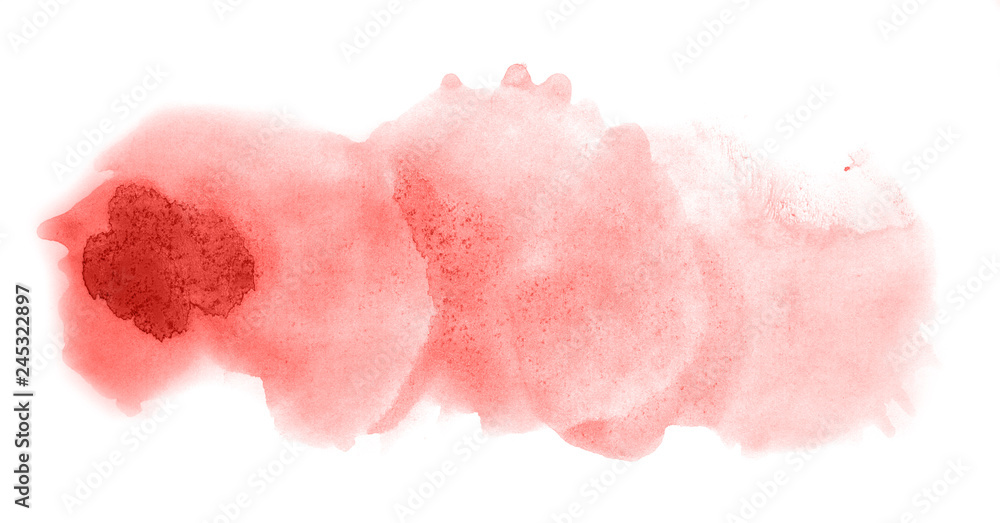 Abstract watercolor background hand-drawn on paper. Volumetric smoke elements. Red, Grenadine color. For design, web, card, text, decoration, surfaces. Abstract watercolor background hand-drawn on paper. Volumetric smoke elements. Red, Grenadine color. For design, web, card, text, decoration, surfaces.