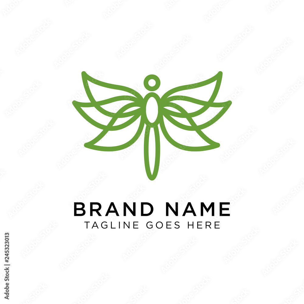 Minimalist elegant Dragonfly logo design with line art style Minimalist elegant Dragonfly logo design with line art style