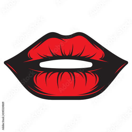 Vector color illustration with beautiful female lips