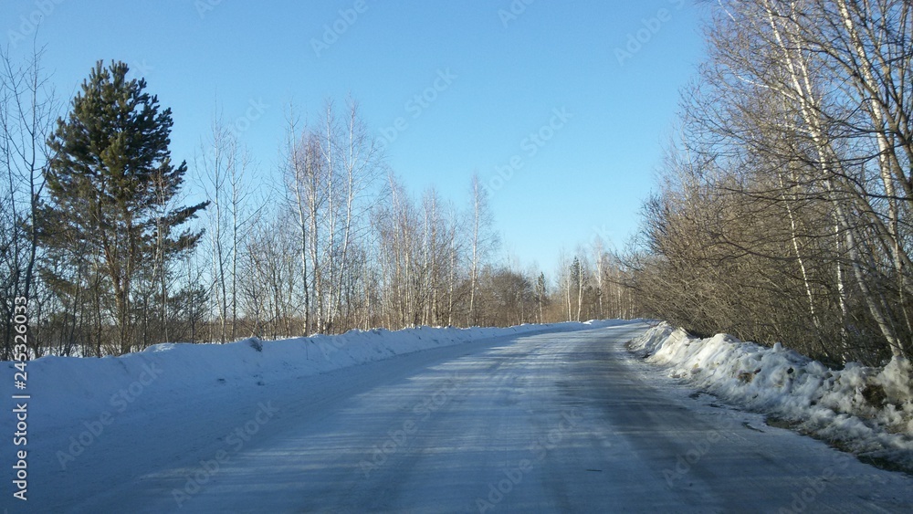 Obraz premium winter road