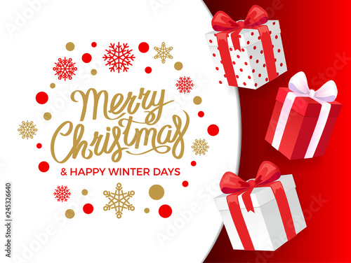 Merry Christmas and Happy Winter Days Presents