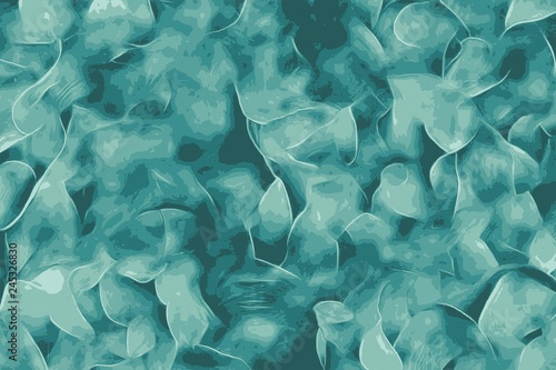 Green and blue abstract pattern representing plant leaves of agave plant