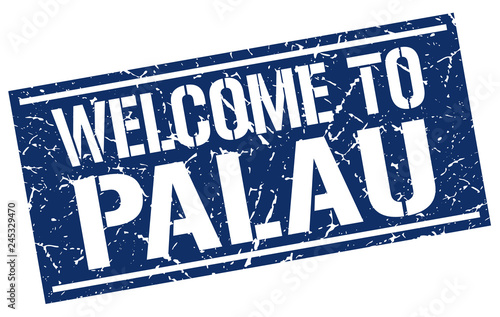 welcome to Palau stamp
