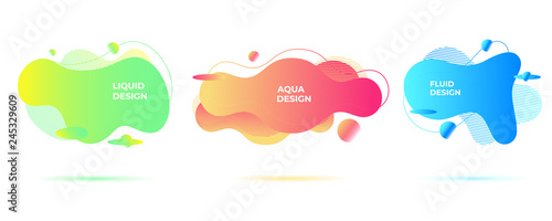 Abstract liquid shapes. Organic flowing forms. Vivid fluid backgrounds.