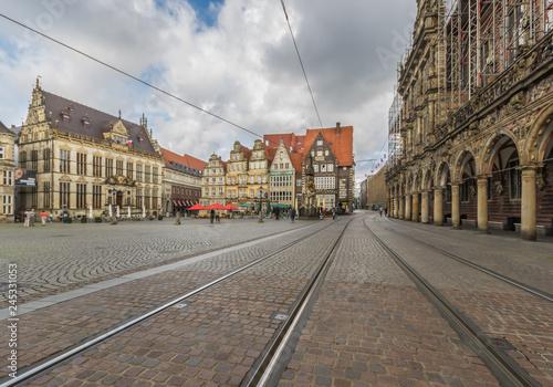 Bremen, Germany - Old Town Bremen displays a huge number of beautiful landmarks, with its churches, historical buildings, murales and contemporary palaces