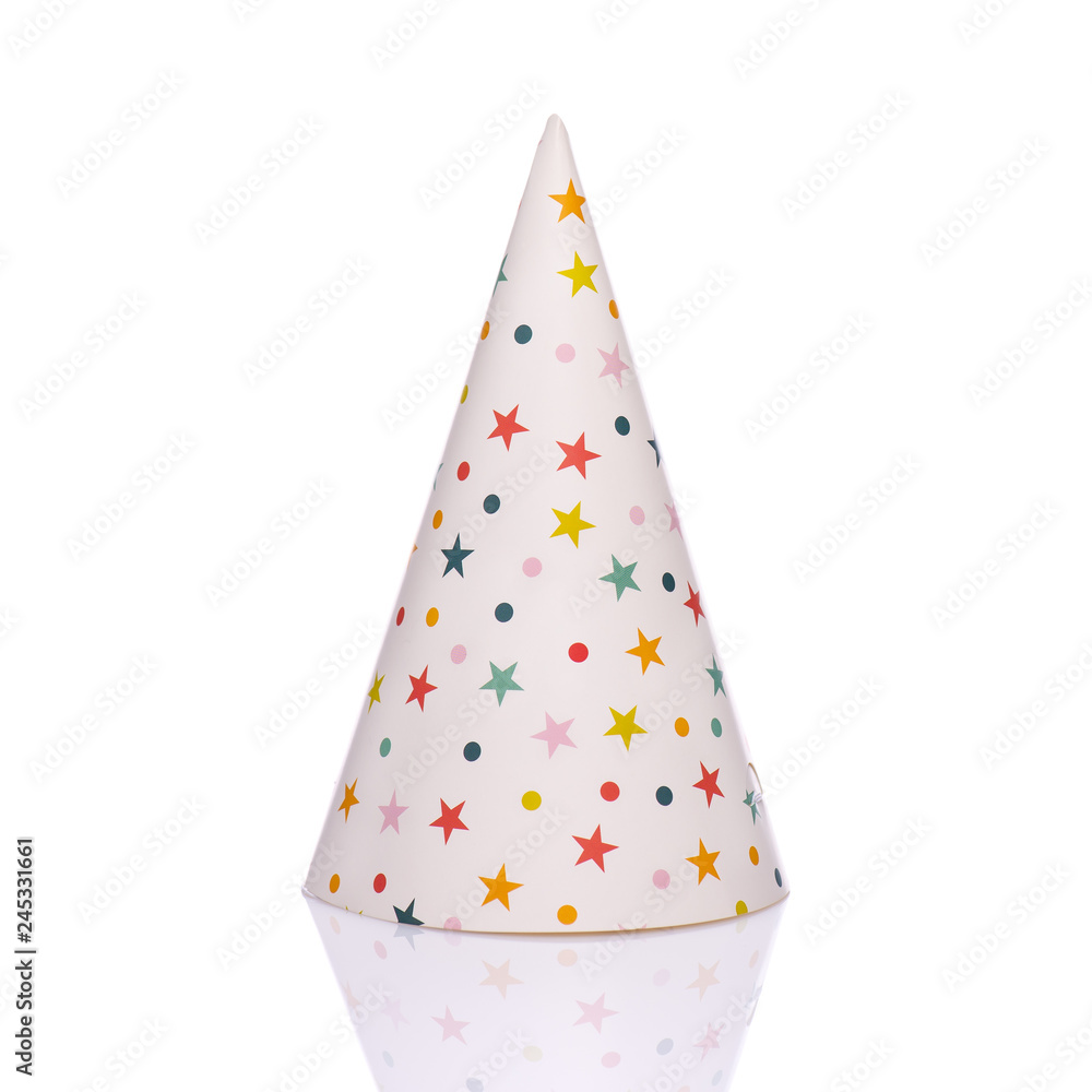 Funny Party Hat or Cap for Birthday, isolated on white background. Funny Party Hat or Cap for Birthday, isolated on white background.