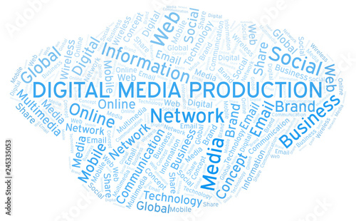 Digital Media Production word cloud.
