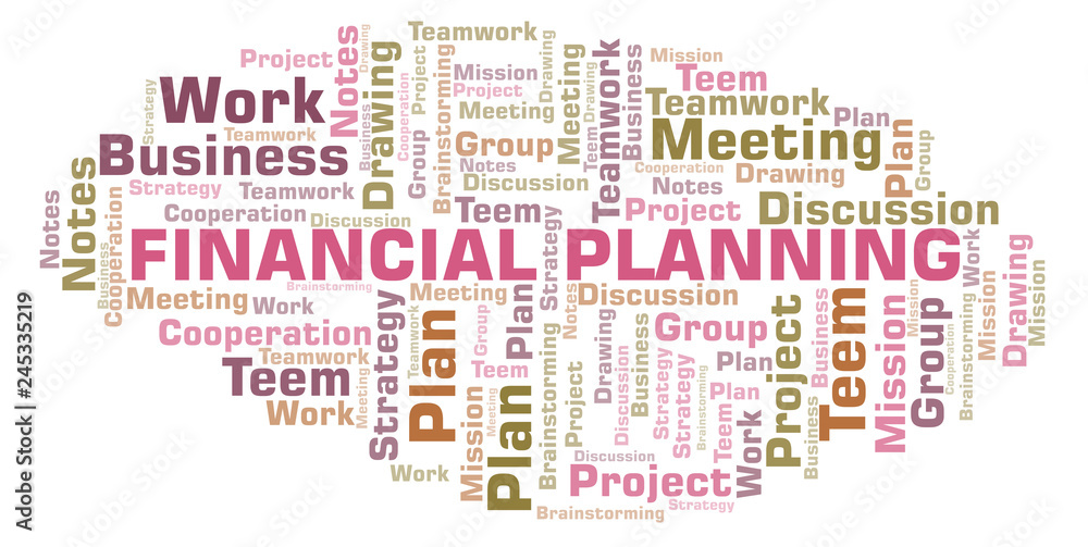 Financial Planning word cloud. Financial Planning word cloud.