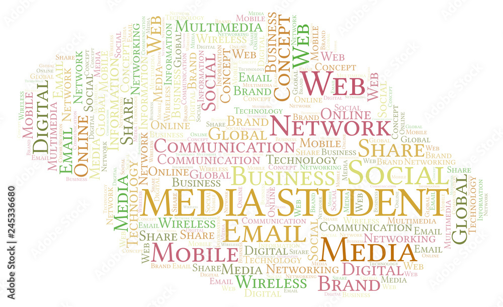 Fototapeta premium Media Student word cloud.
