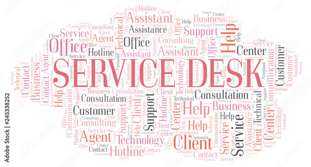 Fototapeta premium Service Desk word cloud.