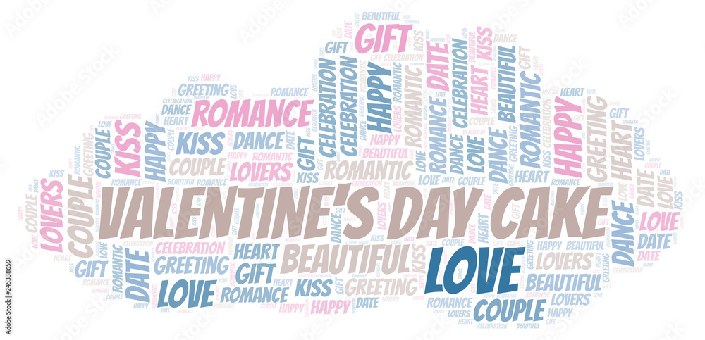Fototapeta premium Valentine's Day Cake word cloud.