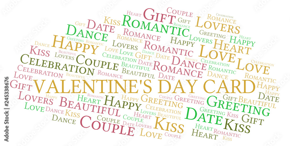Valentine's Day Card word cloud.