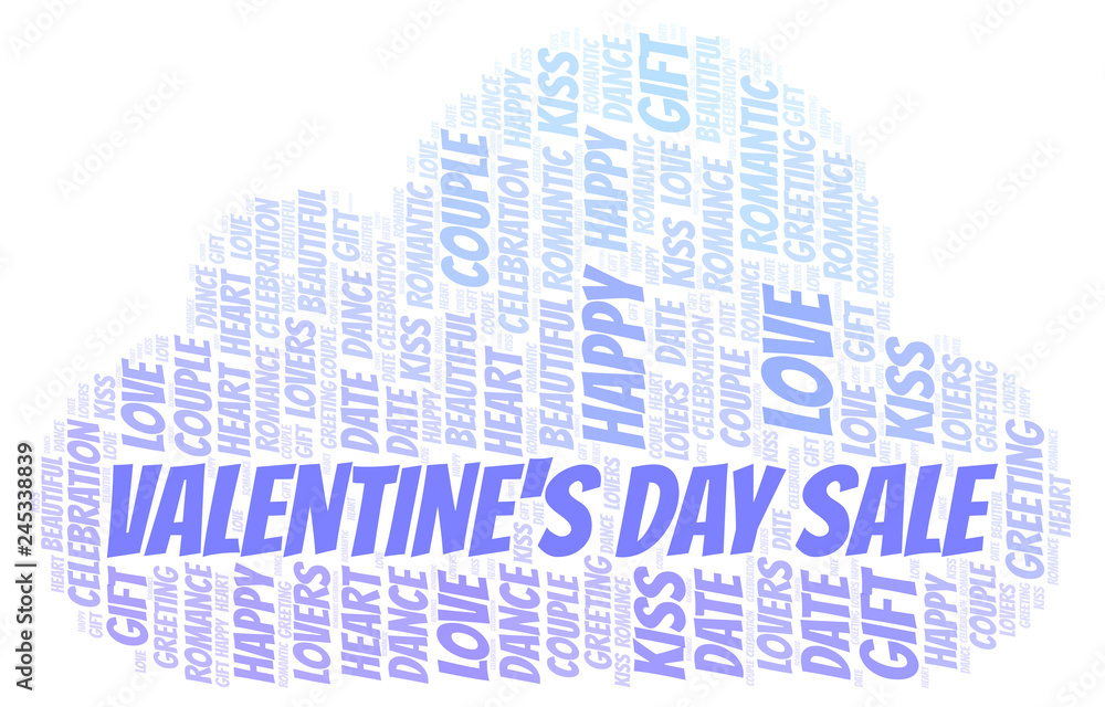 Obraz premium Valentine's Day Sale word cloud.