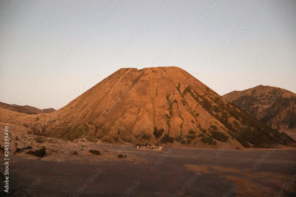 Landscape round bromo vulcano , Mount Bromo, is an active volcano, Tengger Semeru National Park, East Java, Indonesia.