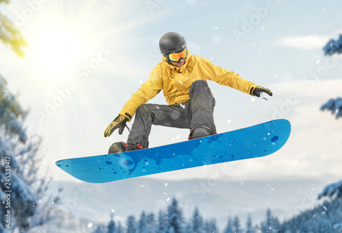 Snowboarder jump