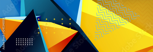 3d triangular shapes geometric background. Origami style pattern with triange shapes for decorative design. Poster design. Line design. Modern presentation template