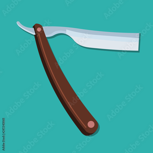 Straight razor vector symbol illustration