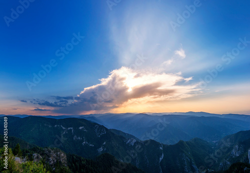 Summer sunset in  Red Wall   rodopa mountain  Bulgaria
