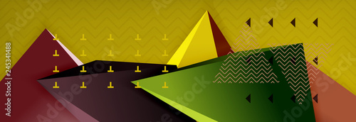 3d triangular shapes geometric background. Origami style pattern with triange shapes for decorative design. Poster design. Line design. Modern presentation template