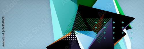 3d triangular shapes geometric background. Origami style pattern with triange shapes for decorative design. Poster design. Line design. Modern presentation template