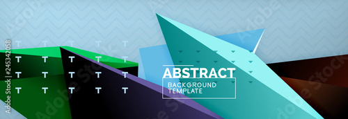 3d triangular shapes geometric background. Origami style pattern with triange shapes for decorative design. Poster design. Line design. Modern presentation template