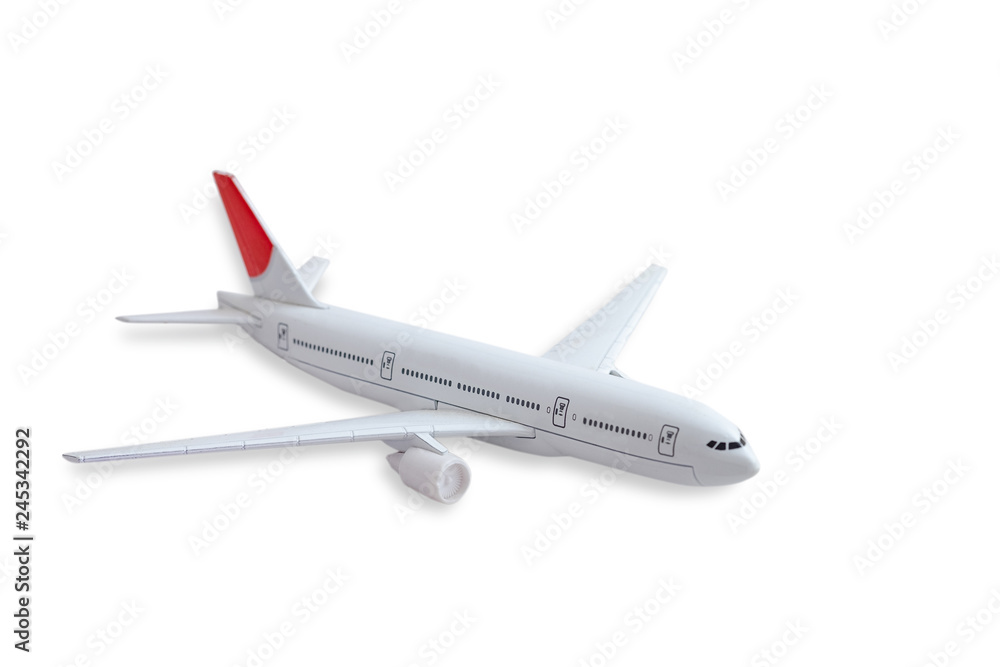 commercial metal white plane toy isolated on white background